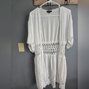 POL White Lace Kimono Cardigan, SIZE SMALL